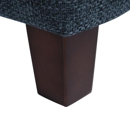 HomePop 18" Square Tufted Storage Ottoman - Dusty Navy - color: Dusty Navy