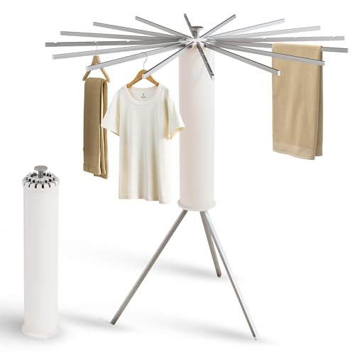 LIENAHU Clothes Drying Rack,Drying Rack Clothing,Laundry Drying Rack,Floor Standing,16 Aluminium Poles,Collapsible,Retractable,Foldable,Folding Laundry Rack - style: 16 Aluminum poles