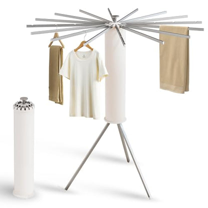 LIENAHU Clothes Drying Rack,Drying Rack Clothing,Laundry Drying Rack,Floor Standing,16 Aluminium Poles,Collapsible,Retractable,Foldable,Folding Laundry Rack - style: 16 Aluminum poles