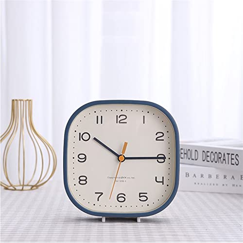 Modern Simple and Fashionable Small Table Clock Holder with Dual-Purpose Silent Bedroom Bedside Desk Table Decor(Blue) - color: Blue