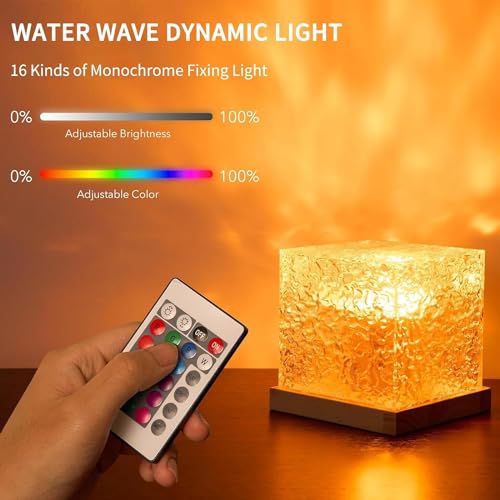 Ocean Wave Projector Light, 16-Color LED Shower Lamp with Remote, 3D Water Ripple Projection, Romantic Ambient Lighting for Kids Room, Relaxation, Bedroom, Bathroom & Night Light - color: Blue
