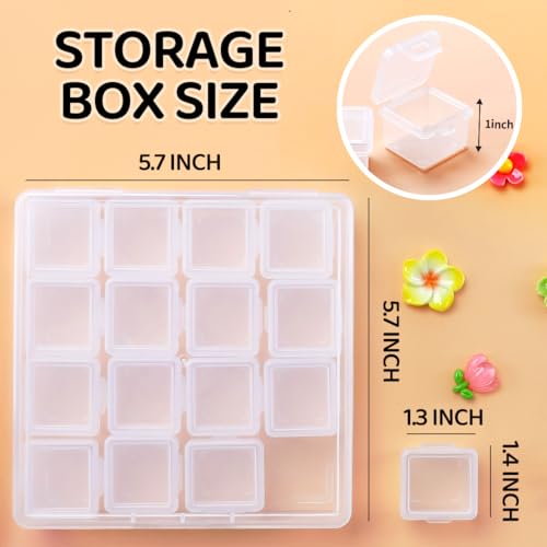 Eppingwin 16 Grids Bead Organizer, Craft Organizers and Storage, Acrylic Organizers, Plastic Bead Organizer Box for Crafts Organizing Storing - color: 16 grids(1 P)