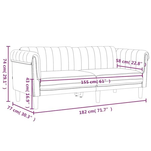 2-Seater Sofa Dark Gray Velvet Couch for Living Room Modern Upholstered Small Furniture with Thick Padding - color: Dark Gray/2-seater, size: 71.7" x 30.3" x 29.1" (W x D x H)