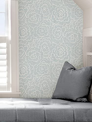 NuWallpaper by WallPops NUS4048 Saraya Peel & Stick Wallpaper, Blue - color: Blue