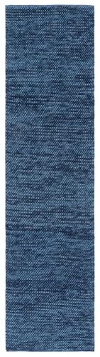 SAFAVIEH Natura Runner Rug 2'3"x7', Wool Knotted Navy & Blue NAT425N - color: Navy/Blue, size: 2'3" x 7' (Runner)