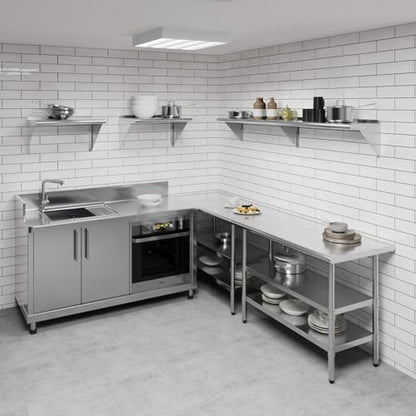 AmGood 72" Long X 12" Deep Stainless Steel Wall Shelf | NSF Certified | Appliance & Equipment Metal Shelving | Kitchen, Restaurant, Garage, Laundry, Utility Room - size: 72" Long X 12" Deep