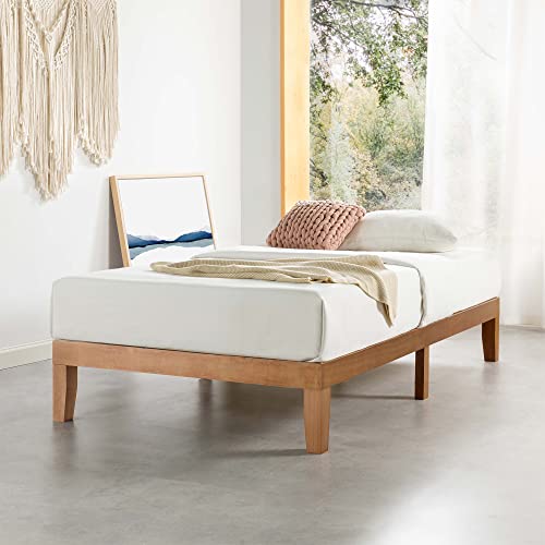 Mellow Naturalista Classic 12-Inch Solid Wood Platform Bed | Wooden Slats, No Box Spring Needed, Easy Assembly | Twin, Natural Pine - color: Natural Pine, size: Twin, style: 12 Inch