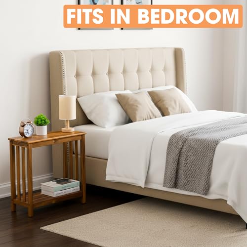ENKEZI Narrow End Table with Shelf – Slim Side Table, Nightstand for Small Spaces, Bedroom, Living Room, Balcony or Outdoor Use (Minimalist Console) - style: Minimalist Console