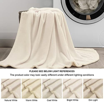 BEDELITE Fleece Blanket Soft Plush Twin Size Blanket Beige 60"x80" | Ultra Soft Fleece, Plush Microfiber, Lightweight Warmth, All Season Comfort, Fade Resistant, Machine Washable, Couch Sofa Bed - color: Beige, size: Twin(60"x80")