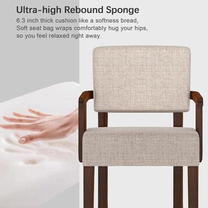 Accent Chair, Oversize Living Room Chairs with Soft Seat | Solid Wood Armchair, Comfy Reading Chair for Bedroom, Waiting Room, Home Office, Easy Assembly, Beige - color: Beige, size: Chair