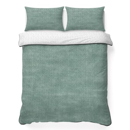 Minimalist Grey Green 3 Piece Quilt Set Twin XL Size, Vintage Art Distressed Pattern Farmhouse Soft Bedspread Coverlet Bedding Set Microfiber Lightweight Comforter Set with 2 Pillowcases for Bedroom - size: Twin XL