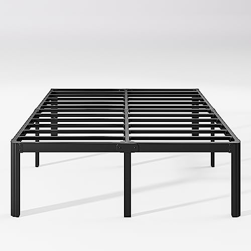 Hunlostten 16" Full Size Bed Frame No Box Spring Needed, Heavy Duty Metal Platform Bed Frame Full with Round Corners, Easy Assembly, Noise Free, Black - size: Full, style: 16 Inch