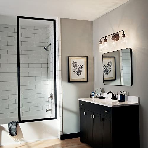 Kichler Braelyn 4-Light Industrial Vanity Light, Chrome - color: Chrome, size: 44 in 4-Light
