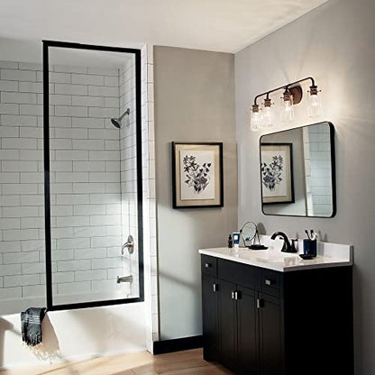 Kichler Braelyn 4-Light Industrial Vanity Light, Chrome - color: Chrome, size: 44 in 4-Light