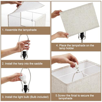 Extra Large 25.5" Nightstand Table Lamps for Bedrooms Set of 2, Bedside Lamp with USB C+A, Colors Changeable Living Room Lamp, Modern Night Stand Lamps for Bed Side Reading, Antique White - color: Antique White