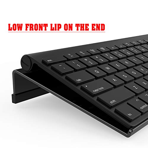 KOTEMON Mini Computer Keyboard Stand-11.8'' x 5.1''-Small Computer Keyboard Tray Acrylic Keyboard Holder for 78 Keys Universal Compact Keyboard, with Black Silicone Strip, Black