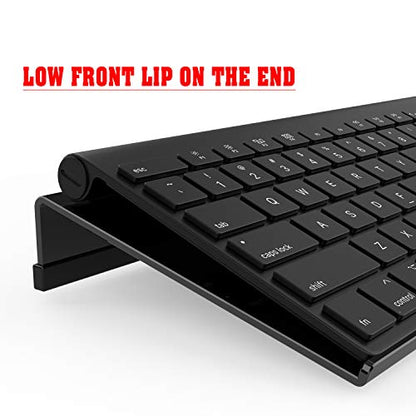 KOTEMON Mini Computer Keyboard Stand-11.8'' x 5.1''-Small Computer Keyboard Tray Acrylic Keyboard Holder for 78 Keys Universal Compact Keyboard, with Black Silicone Strip, Black