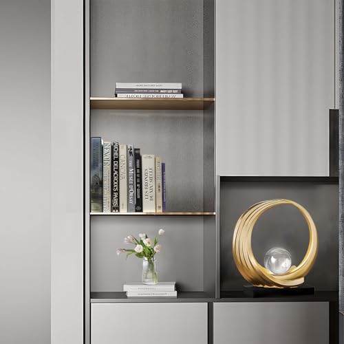 Dosker Modern Abstract Stripe Golden Shelf Decor Statues | Coffee Table Home Decor Sculpture,Desk Decoration for Living Room,Office (Golden)