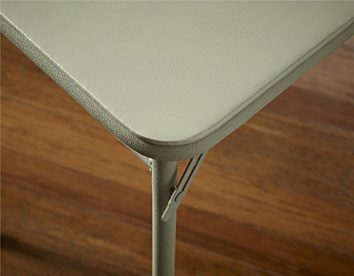 COSCO 34" Square Vinyl Top Folding Card Table, Antique Linen - color: Antique Linen