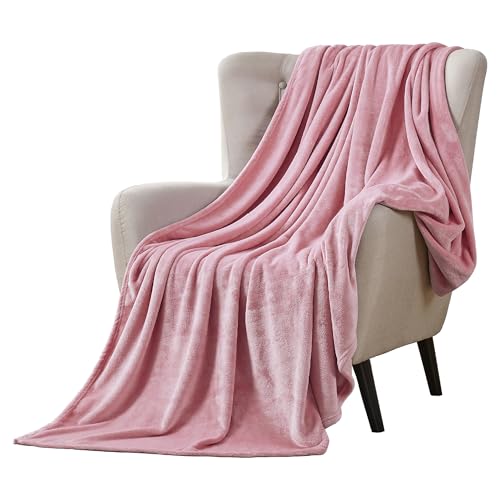 Walensee Fleece Blanket Plush Throw Fuzzy Lightweight (King Size 108x90 Blush) Super Soft Microfiber Flannel Blankets for Couch, Bed, Sofa Ultra Luxurious Warm and Cozy for All Seasons - color: Blush, size: 108"x90"