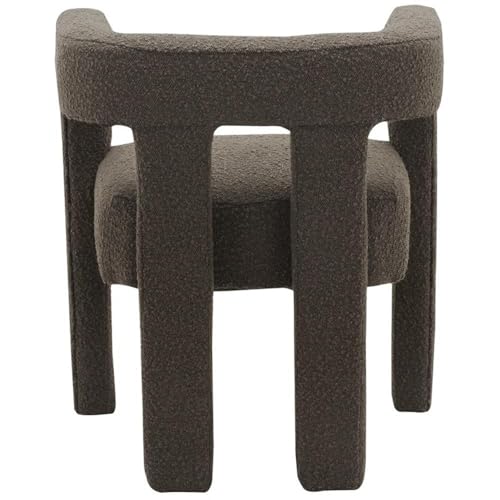 Meridian Furniture Athena Collection Modern | Contemporary Boucle Fabric Upholstered Accent | Dining Chair, 25" W x 21" D x 27" H, Brown - color: Brown