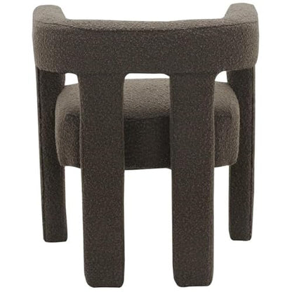 Meridian Furniture Athena Collection Modern | Contemporary Boucle Fabric Upholstered Accent | Dining Chair, 25" W x 21" D x 27" H, Brown - color: Brown