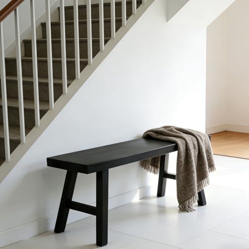Narrow Entryway Bench Seat Height 17.7" Farmhouse Indoor Wooden Living Room Dining Bench Skinny Long Benchs For End Of Bed Skinny Hallway Noodle Bench Easy To Assemble For Bedroom Kitchen(59") - size: 59"