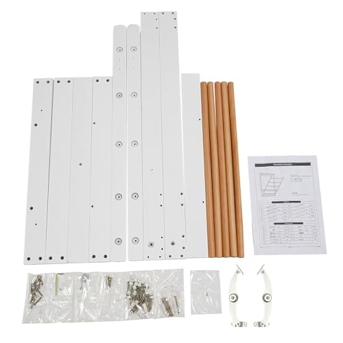 Wall Mounted Clothes Drying Rack Wood Laundry Rack Space-Saving, Folding Clothes Drying Rack for Laundry Room, Bathroom, Apartments White 23.6×2.4×31.5in