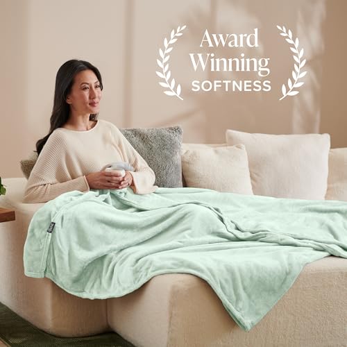 Bare Home Fleece Blanket Luxury Microplush (Full/Queen, Spring Mint) | Ultra-Soft Lightweight Blanket for Bed, Sofa, and Couch, Cozy & Warm Blanket - color: 14 - Spring Mint, size: Full/Queen
