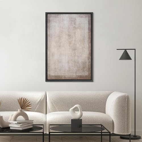 SIGNWIN Framed Canvas Print Wall Art Pastel Grunge Watercolor Gray Abstract Shapes Illustrations Modern Art Decorative Minimalism for Living Room, Bedroom, Office - 16"x24" Black - color: A04-2308-win19, size: 24"L x 16"W