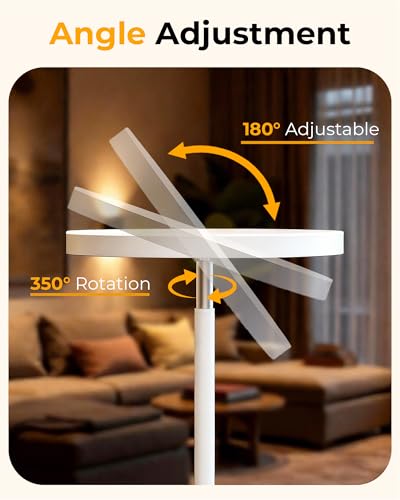 LED Floor Lamps, 2800Lm Standing Lamp Remote & Foot Switch with 1H Timer, 2700-6500K Stepless Dimmable Modern Pole Light for Bedroom, Office, Reading, White - color: White