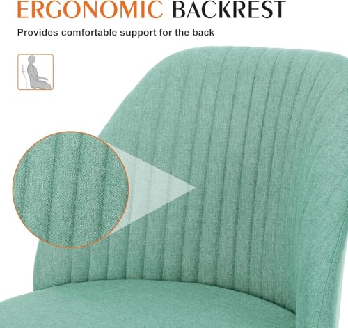 Simple Deluxe Armless Office Desk Chair, Modern Cute Swivel Vanity Chair Comfy Home Office Chairs with Wheels Height Adjustable Rolling Computer Task Stools for Living Room, Make-up, Bedroom, Teal - color: Teal