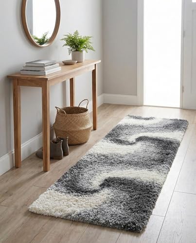 Rugs.com - Soft Touch Shag Rug – 7 Ft Runner Smoke Gray Shag Rug Plush Easy-Clean Runner for Hallways and Entryways - color: Smoke Gray, size: 2' x 6'7" (Runner)
