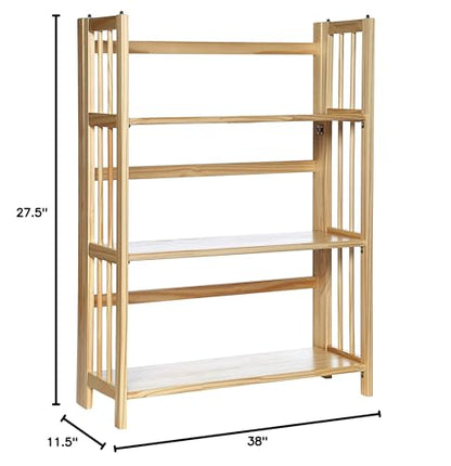 Casual Home 3-Shelf Folding Stackable Bookcase (27.5" Wide)-Natural - color: Natural, size: 3-Shelf Stackable