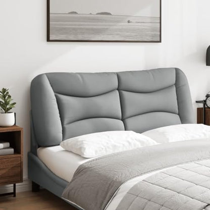 Wall Mounted Headboard Cushion 53.9 Inch Wavy Striped Fabric Backrest Support Pillow for Bed Bedroom Reading Lounge Light Gray - color: Light Gray 5