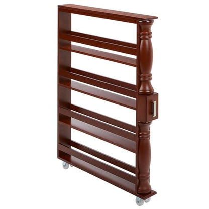 Slim Rolling Can and Spice Racks - Walnut - color: Natural