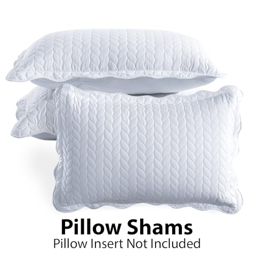 MOONLIGHT20015 Twin Quilt Bedding Set (68” x 86”) - Bulk Pack of 10 Wholesale for Hotels, Guest Bedroom & Airbnbs - Lightweight Microfiber Reversible Embossed Quilts Bedspreads (White) - color: White, size: Twin (10 Pack)