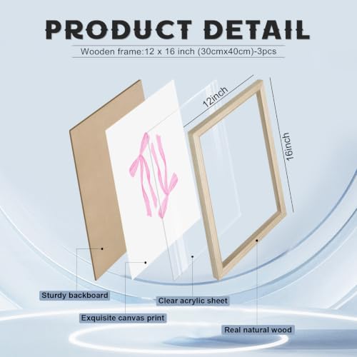Pink Bow Floral Wall Art Preppy Canvas Room Decor How Lucky Are We Wall Art Coquette Flower Bow Poster Preppy Aesthetic Pictures Girly Trendy Prints for Living Room Bathroom 12x16x3 Inch Framed - color: Pink Luck Art Prints, size: 12x16 Inch Wood Framed