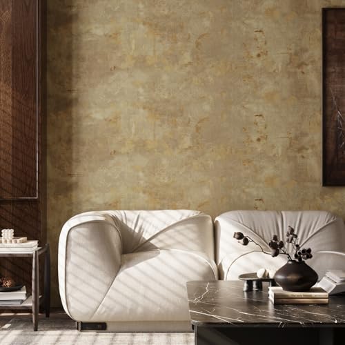 15.7" x 78.7" Distressed Tan Brown Concrete Wallpaper Peel and Stick Lime Wash Concrete Contact Paper for Countertops Waterproof Removable Self Adhesive Cement Vinyl Wallpaper for Bedroom - size: 15.7" x 78.7"