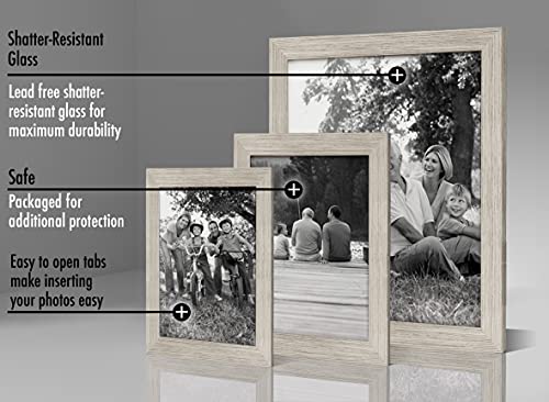 Americanflat Set of 10 Picture Frames with Shatter-Resistant Glass - Gallery Wall Frame Set with Two 8x10, Four 5x7 and Four 4x6 Frames - Signature Collection - Driftwood | Includes two 8x10, four 5x7 and four 4x6, shatter-resistant glass, hanging hardwar