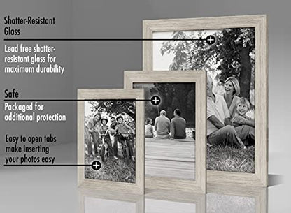 Americanflat Set of 10 Picture Frames with Shatter-Resistant Glass - Gallery Wall Frame Set with Two 8x10, Four 5x7 and Four 4x6 Frames - Signature Collection - Driftwood | Includes two 8x10, four 5x7 and four 4x6, shatter-resistant glass, hanging hardwar