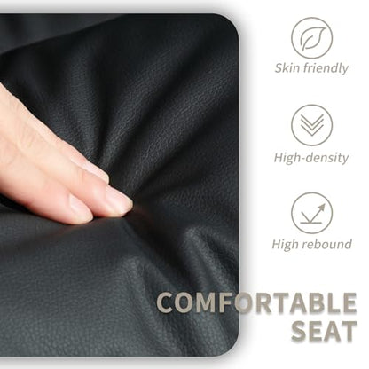 Armless Modern Walnut Office Desk Chair with Wheels, PU Leather Adjustable Wide Swivel Task Chair, Ergonomic Cross Legged Computer Chair for Conference Room, Home Office (Black) - color: Black