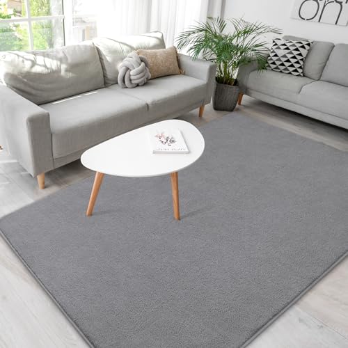BENRON Soft Rugs for Living Room 4x6 Grey, Minimalist Area Rug for Bedroom | Low Pile, Washabler Rugs for Nursery Dining Table Dorm Kids Room, Non Slip - color: Grey, size: 4' x 6' (Rectangular)