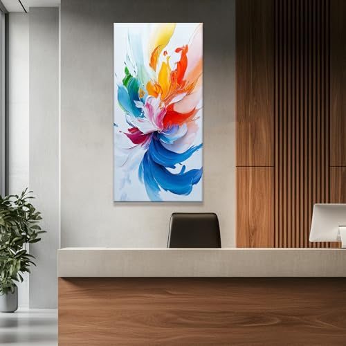 TAIJXAGSG Abstract Wall Art Prints Modern Colorful Canvas Art Wall Decoration Blue Abstract Art Painting Picture For Bedroom Office Home Aesthetic Wall Decoration Artwork Ready To Hang 20" X 40" - color: QUN8H, size: 40"L x 20"W