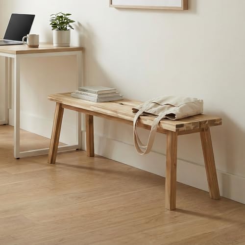 ARROWSTONE Solid Wood Bench for Entryway, Bed Bench, Dining, Plant Stand - Wooden Bench Indoor (47 inches) - size: 47 inches