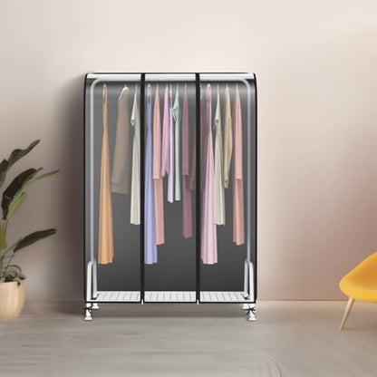 Zilink Clear Garment Rack Cover Clothing Rack Cover 43 in | Dustproof, Breathable, 2 Durable Zippers, Rack Cover for Garment Rack (Rack Not Included) - size: 43"L x 20"W x 60"H - Clear/Black