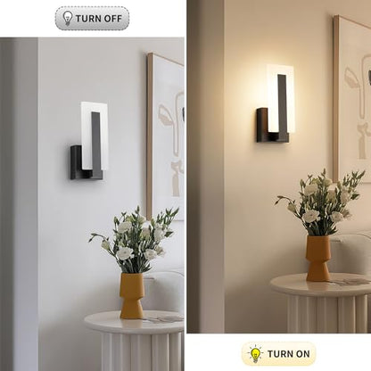 Joosenhouse Modern LED Wall Sconces Up and Down Wall Mount Light Black 3000K Warm White Wall Lights Set of 2, Indoor Wall Lighting for Hallways, Bedrooms, Hallways, Living Room Indoor Wall Lights - color: Black -Non Dimmable