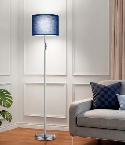 Floor Lamp Simple Design with Shade, Small Tall Lamps for Living Room Bedroom Office Dining Room Kitchen-Nickel - color: Nickel-Blue Shade