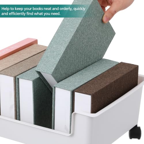 Under Bed Storage with Wheels Desktop Book Storage Bin for Home Office School Dormitory 6.12X11.08X6.12 Inches