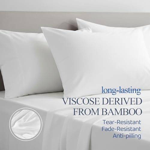 3 Piece Full Size Duvet Cover Set, 1 Bamboo Comforter Cover 82"x90" with 2 Pillow Shams 20"x26", Moisture-Wicking Silky Soft Texture, Breathable Soft Comfy White - color: White, size: Full